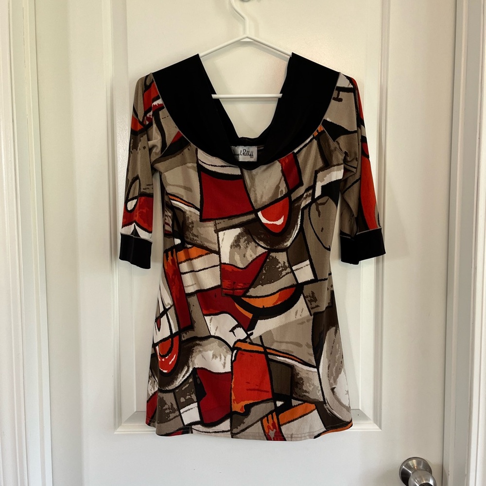 Joespeh Ribkoff cowl neckline print top